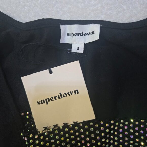 NWT Superdown Maris Deep V Mini Dress in Black Size S - Picture 9 of 12
